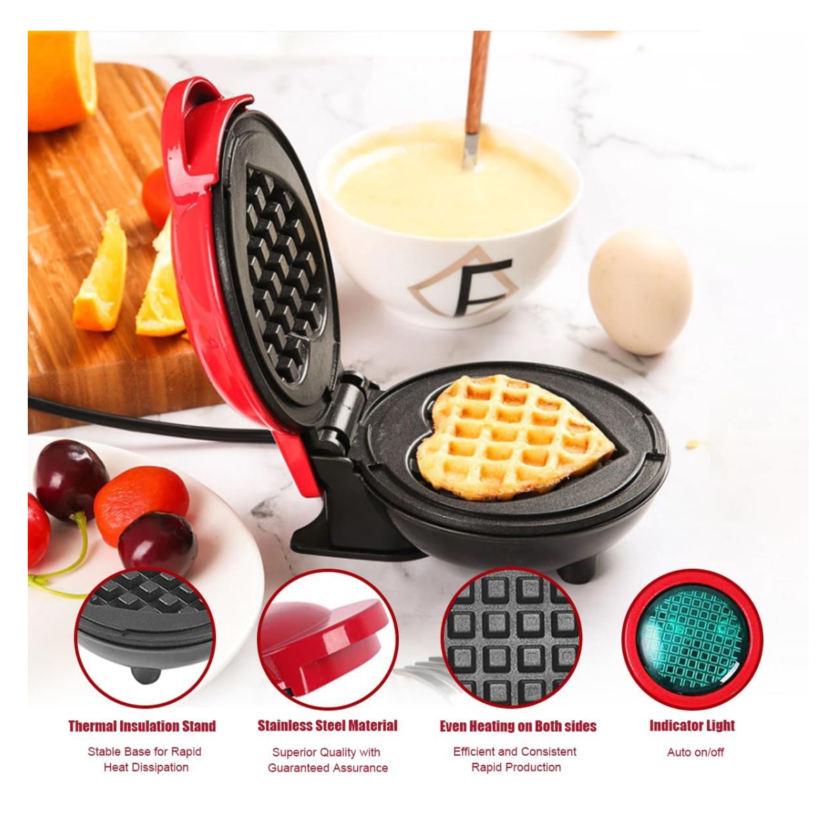 Miniatura 3 de Mini Waflera Corazon Antiadherente